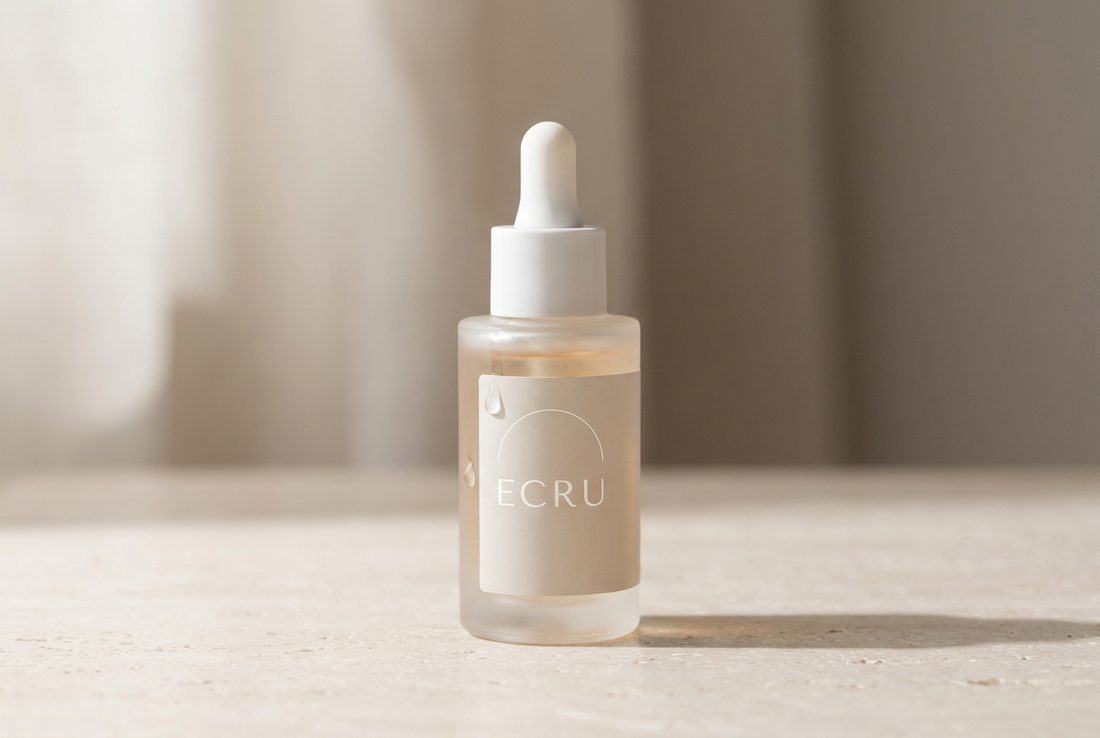 ECRU frosted glass serum bottle